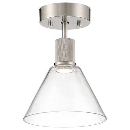 Access Lighting Port Nine Martini, Martini LED SemiFlush, Brushed Steel Finish, Clear Glass 63146LEDD-BS/CLR